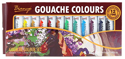 Bianyo Artist Quality Gouache Color Tubes Paint Set - 12ml Tubes, 12 Shades 2 Bianyo Artist Quality Gouache Color Tubes Paint Set - 12ml Tubes, 12 Shades - Image 2