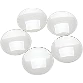 dophee 5Pcs Glass Cabochons Dome Tiles Flatback for Jewelry Making, 40mm | Thickness 8.5mm, Clear Round Flat Back Dome Cabochons Set, for DIY Craft Photo Charms, Cameo Pendants, Rings, Necklace