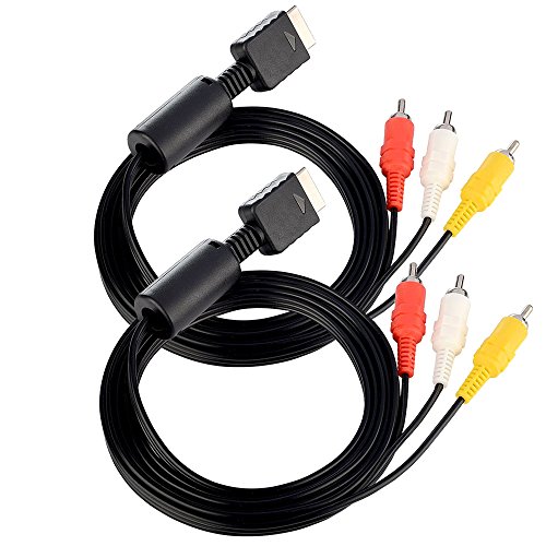 image for TPFOON 2Pcs Pack 6ft Composite AV to RCA Cable Cord for Sony Playstati