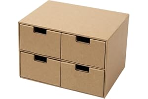 Operitacx Medium Paper Organizer Drawer 2-tier 4-drawer Desk File Storage Box for Office Documents and Papers