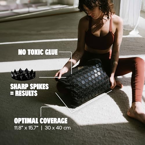 Shakti Premium Acupressure Pillow (Black) for Neck & Head Tension Relief, Stress Relaxation & Deep Muscle Release
