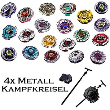 Rapdity 4-er Set KREISEL für Beyblade Plus Launcher OVP Metall Fusion Metal Masters Fury4D Kampfkreisel