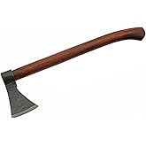 SZCO Supplies 16" Viking Style Hand-Forged Axe - Carbon Steel Blade with Wooden Handle, Medieval Slavic Trade Axe for Chopping, Camping, and Historical Reenactments