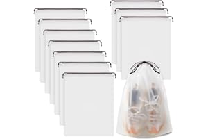 10 PCS Large Clear Shoe Bags for Travel, 11.8" x 15.7" Drawstring Travel Shoe Bags for Trip Cruise Shoe Storage Bag Travel Es