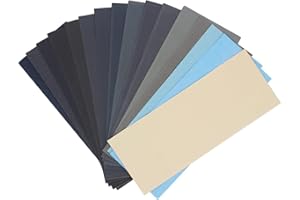 DOUSUDAN 51 Sheets Ultra Fine Sandpaper 120 to 2000,3000,5000,6000,8000,10000 Grit, Waterproof Wet & Dry for Automated Sandin