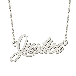 BYBWBL Justice Name Pendant Necklace Silver Color