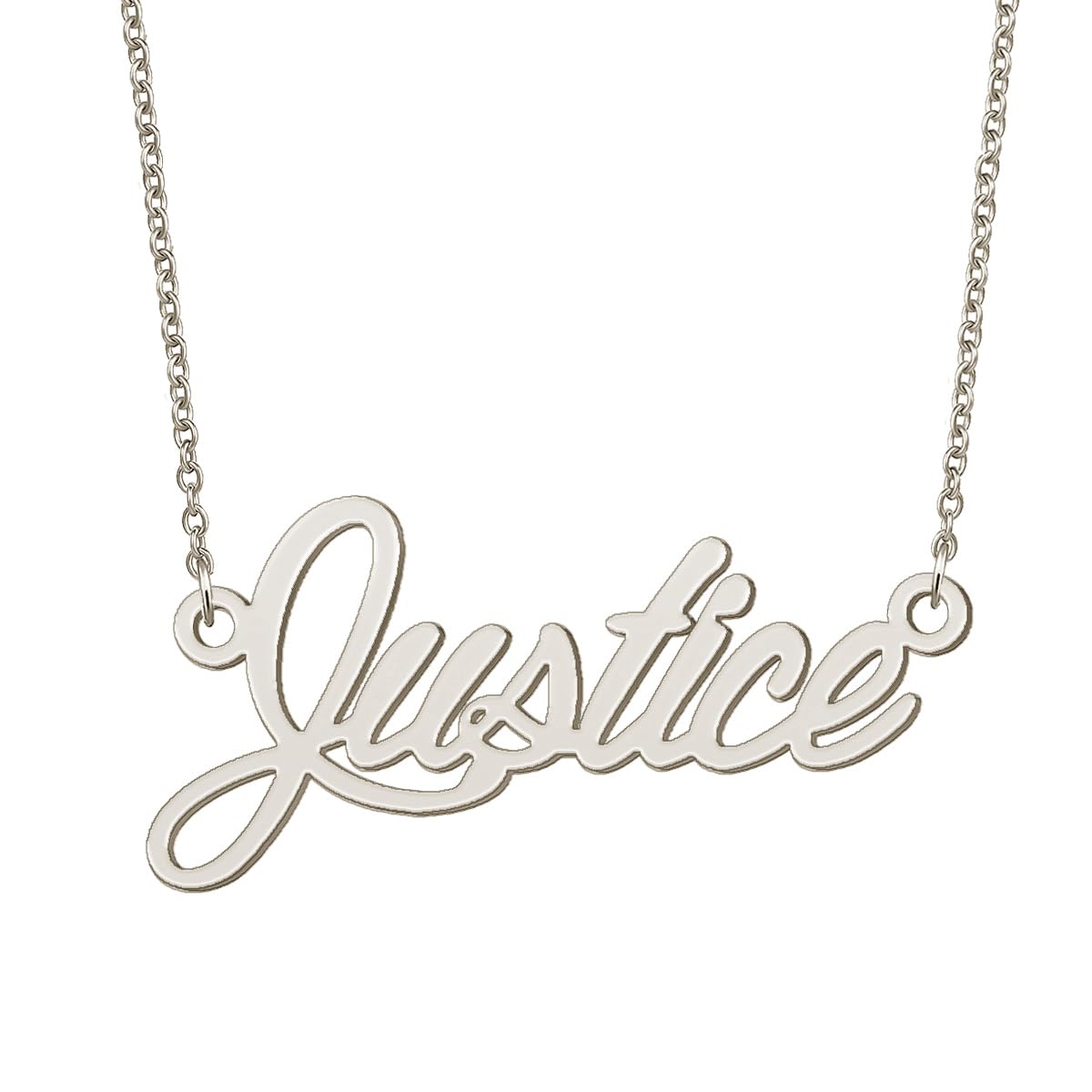 BYBWBL Justice Name Pendant Necklace Silver Color