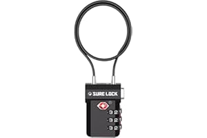 SURE LOCK TSA Approved 3-Digit Combination Luggage Locks – Open Alert Indicator, Re-settable Code with Zinc Alloy Body, Easy-Read Dials for Suitcase, Backpack, Gym Locker & Toolbox (Multiple Colors)