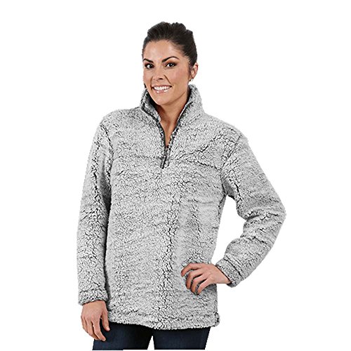 Boxercraft Adult Super Soft 1/4 Zip Sherpa Pullover-Smokey Grey-medium