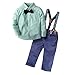 BIG ELEPHANT Baby Boys' 3 Piece Gentle Pants Clothing Set with Bowtie H03, Green, 6 - 12 Months