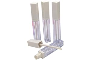 Garneck 4PCS Plastic Lip Gloss Tubes Square Empty Cosmetic Containers Lightweight Portable Makeup Sample