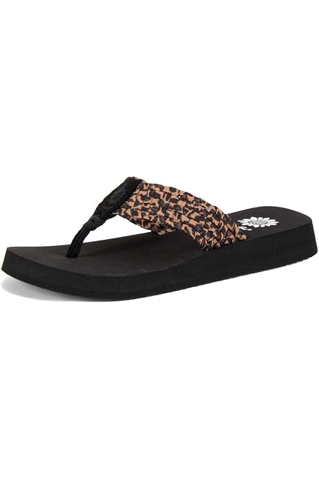 yellow box sandy flip flops