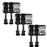 AKTIVX SPORTS LACES - No Tie Elastic Shoelaces that Lock, Replacement Running Shoelaces for Men, Women,Adults, Seniors & Kids Sneakers, Cleats, Boots - Easy to Install (Black) 3-Pack