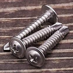 #8 x 1" (100 pcs) Stainless Wafer Head Self