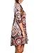 Dearlovers Vintage Round Neck Casual Floral Shift Dress for Women Large Size Coffee