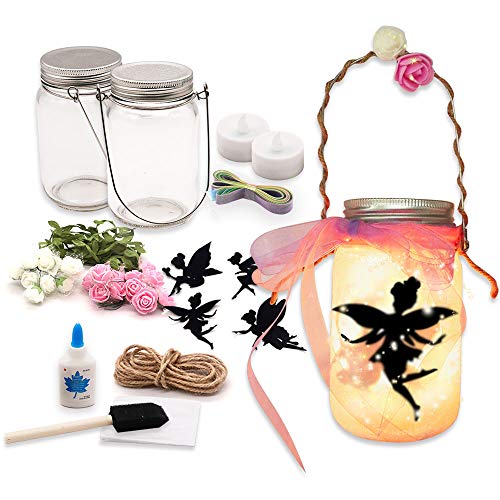 Alritz Fairy Lantern Craft Kit for Kids -DIY Fairy Jar Toys Gift for Girls Ages 4 5 6 7 8 9 10 11 12 Years Old- Flicking Candle Night Lights Craft Projects Party Centerpiece Birthday - Thumbnail 7