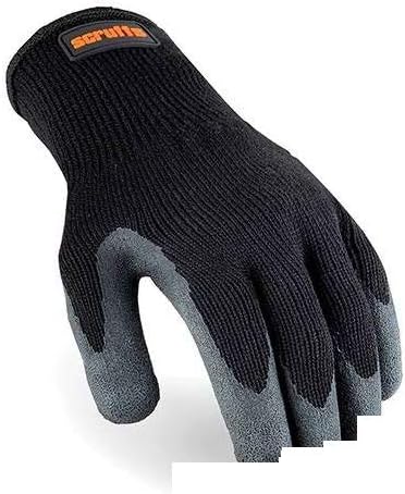 Scruffs T50997 Utility Latex-Coated Gloves Black L, L (Pack of 1)