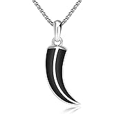 DOTBJ 925 Sterling Silver Wolf Tooth Pendant Necklace for Men Women with Stainless Steel Chain 22"+2"