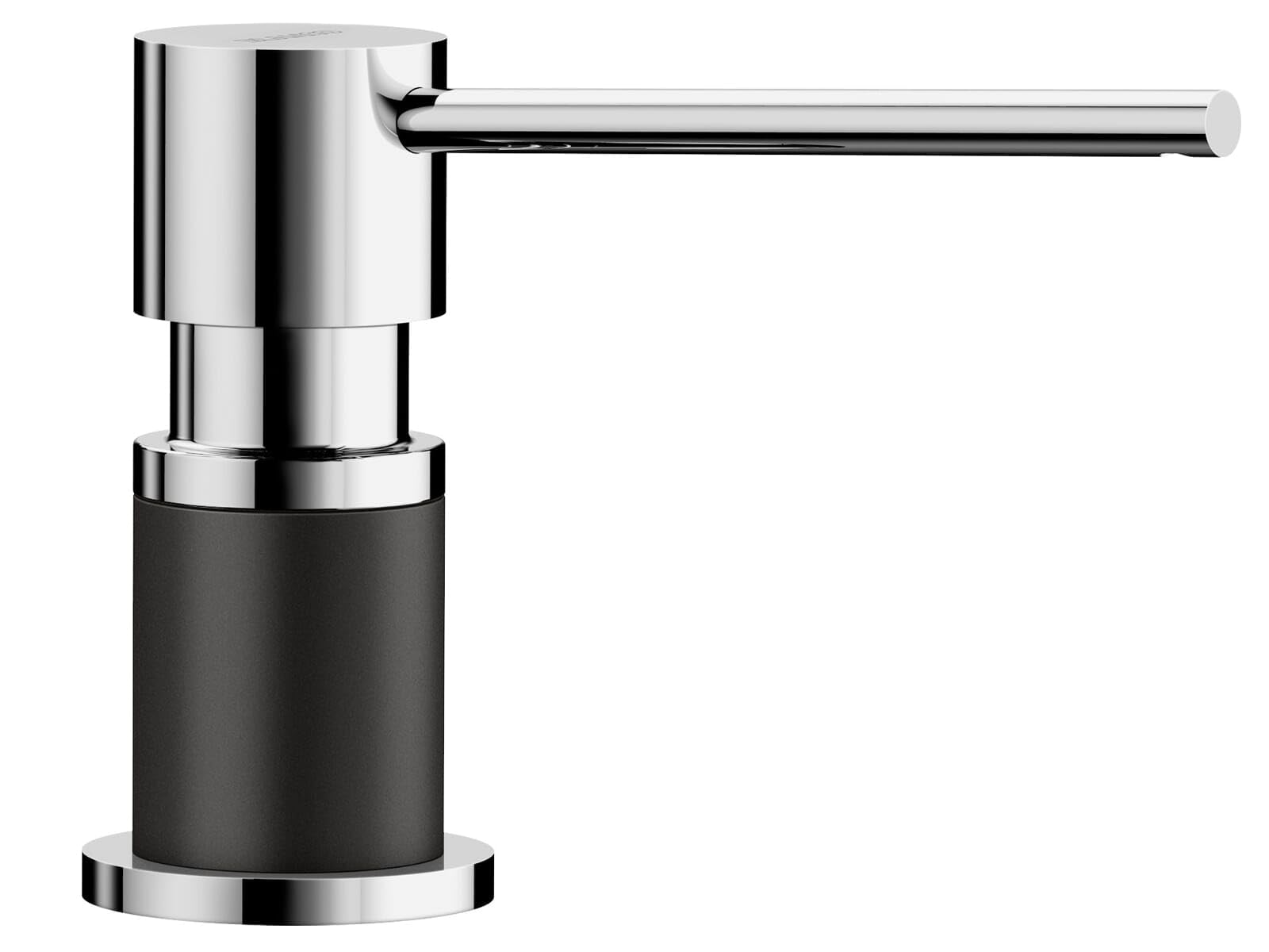 BLANCO Dishwashing Liquid Dispenser Lato-black/chrome-526177, Brass, Silgranite Black/Chrome