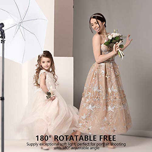 Photography Softbox Backdrop Lighting Kit, FOSITAN 2.6M x 3M/8.5ft x 10ft Background Support System 800W 5500K Umbrella with 2M Stand for Photo Video Studio Shooting