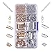 Hraindrop 370 Pieces Ribbon Bracelet Kit Bookmark Pinch Crimp Ends Lobster Clasps with Jump Rings and Chain Extenders