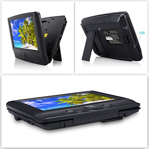 9-Dual-Screen-Portable-DVD-Player-with-Car-Headrest-Mount-Brackets-5-Hours-Built-in-Rechargeable-Battery-Black