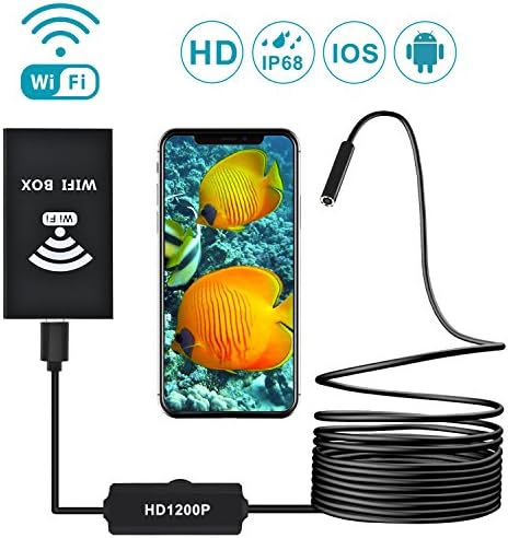 Wireless Endoscope, 11.5FT WIFI 2.0 Megapixels HD Inspection Camera for Android, iPhone, Samsung, Tablet, PC (IP68 Waterproof) by AOSTAR