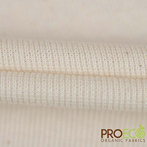 ProECO Stretch-FIT Organic Cotton Rib Fabric (Made in USA, Natural, sold by the yard)