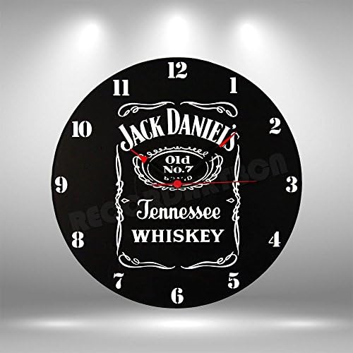 Jack Daniels Vinyl record clock - Handmade original gifts &amp; home decoration.