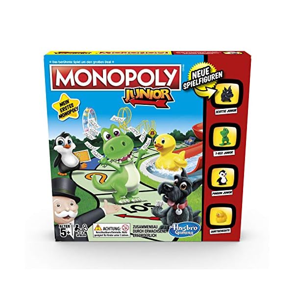 Hasbro Gaming Monopoly Junior Strategiespiel, Brettspiel für 2-4 Spieler, Spielspaß mit Freunden und Familie, Perfekt als Partyspiel und für Multiplayer-Spaß, Geschenk für Kinder ab 5 Jahren – Bild 4