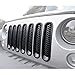 [Upgrade Clip in Version] IPARTS Matte Black Front Grill Mesh Grille Inserts Kit for Jeep Wrangler & Wrangler Unlimited 2007-2015 - 7PCS