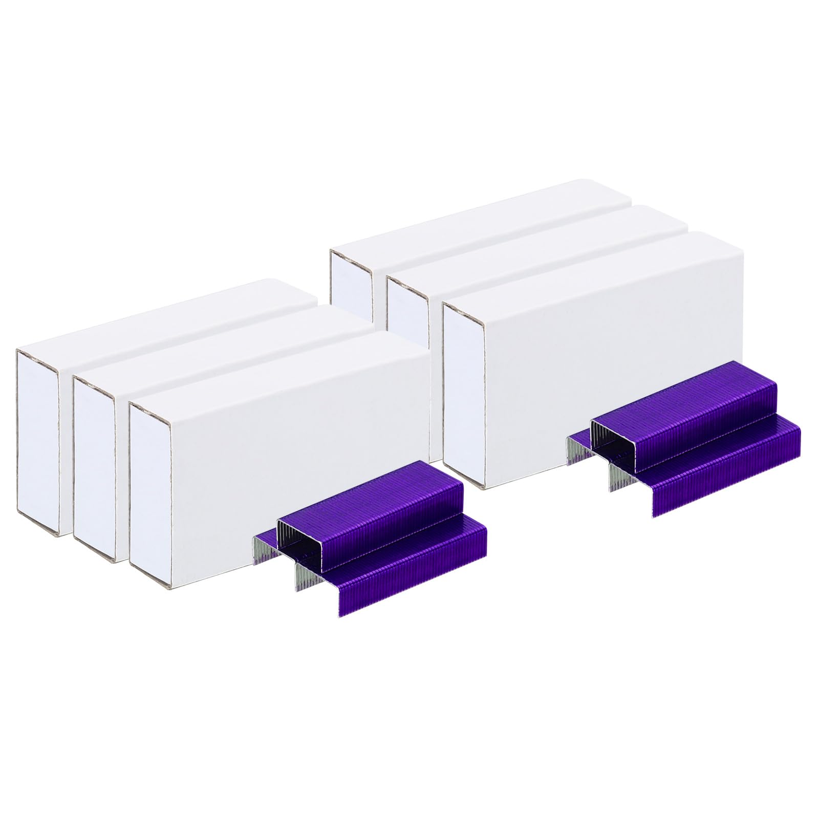 PATIKIL Staples for Stapler, 6 Pack(1000Pcs Staples Per Pack) #10 Mini 3/16 Inch Length Staples Jam Free for Home Office Supplies, Purple