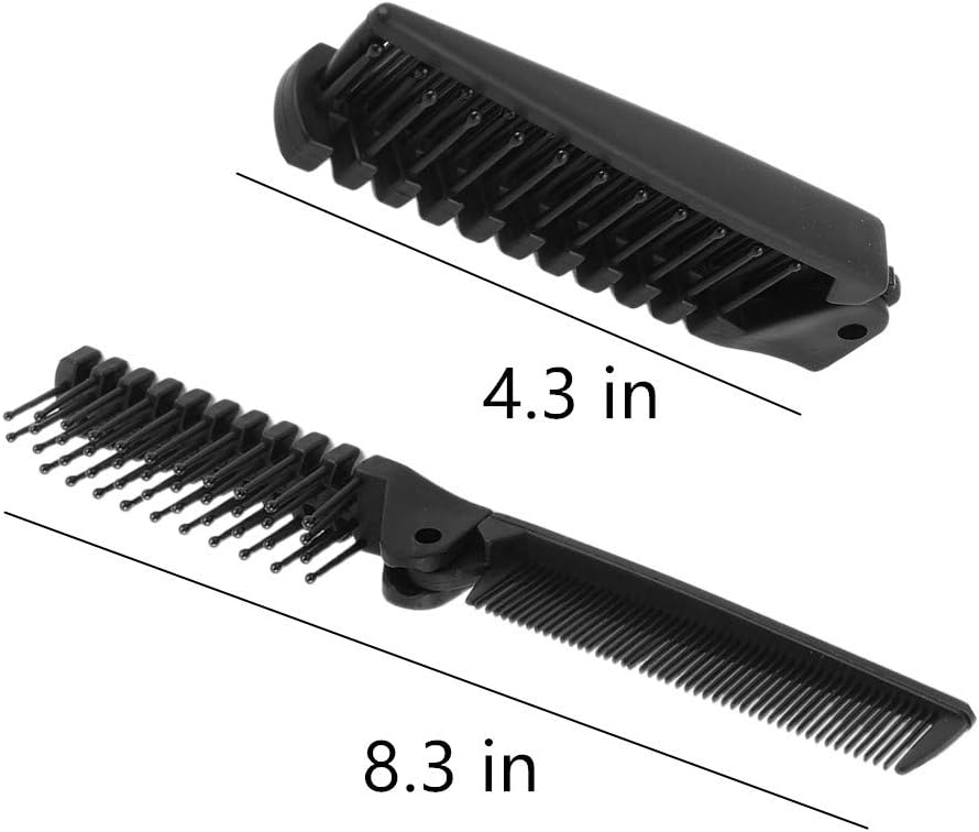 5 Pack Folding Hair Brush, Portable Travel Hair Comb, Plastic Folding Detangling Anti-static Hair Brush - Image 3