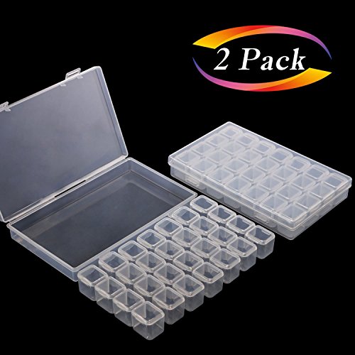 28 Grids Diamond Painting Box, Diamond Embroidery Box, Storage Case for Diamond Painting Rhinestone Accessories for DIY Craft, Mosaic kits, Diamond Stones Dividers Box Organizer(2 Pack) - Thumbnail 5
