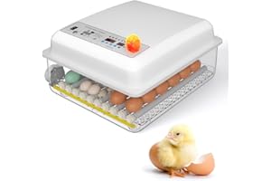 LYFDUW 36 Egg Incubator with Automatic Egg Turning and Humidity Control, Incubators for Hatching Eggs, Chicken, Ducks, Goose, Pigeon, Quail, Parrot Incubator for Farm, Lab, Home (White)