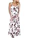 Kidsform Women Floral Maxi Dress Boho Printed Spaghetti Straps V Neck Summer Beach Long Dress