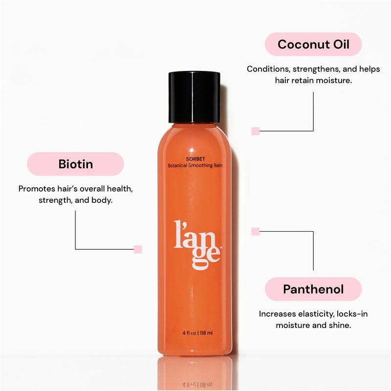 L'ANGE HAIR Sorbet Botanical Smoothing Balm | Biotin Leave-In Conditioner for Frizzy Hair & Curly Hair Styling | Best Anti-Frizz Hair Straightening Products | Extention Safe