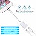 Splitter and Lightning Adapter for iPhone 7/7 Plus/8/8 Plus/X,Dual Lightning Ports, Headphone Jack Audio & Charge Cable at the same time Data Sync Call Function, Supports iOS 11 or Later