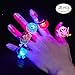 BUDI 25Pc Halloween Party Favors LED Finger Lights For Kids and Adults LED Rings with Halloween Gifts Package Treats Bags Light Up Toys Rings Party Decorations Assorted Style Pack of 25