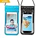 Waterproof Phone Case, DesertWest New Type PVC Waterproof Pouch Universal for iPhone X/8/7P/7/6s, Galaxy S6/7/8, Other Smartphone, 2 Pack, Black/Blue.
