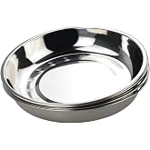 Hommp 4-Pack Stainless Steel Round Plate/Camping Metal Dinner Plates | 10 INCHES, Durable Unbreakable, Easy to Clean, for Camping Outdoor Picnic