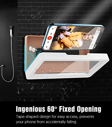 TiMOVO Wall Mounted Shower Phone Holder for Phones Under 6.8 inch, Waterproof Anti-Fog Touchable Screen Sealed Phone… - Afbeelding 4