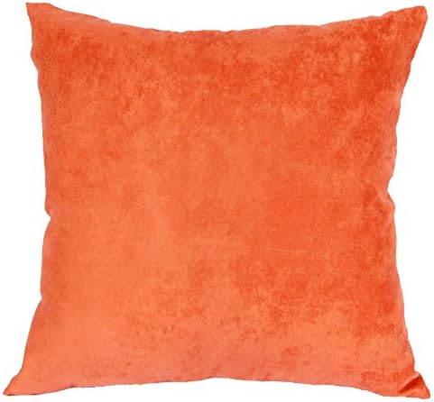 Arlumi Faux Suede Square Home Decorative Throw Pillow Case Cushion Cover with Hidden Zipper,Orange 22"x22"