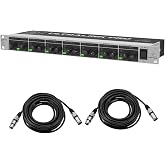 Behringer ULTRALINK PRO MX882 V2 Ultra-Flexible 8-Channel Splitter/Mixer, Bundle With 2x H&amp;A XLR M to F Cable 25'