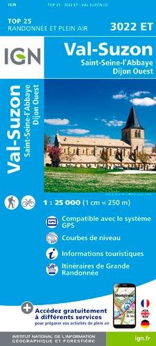 Val-Suzon / St-Seine-l'Abbaye / Dijon Ouest 2016: IGN.3022ET by (Map)