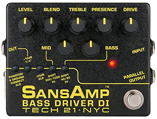 Tech 21 SansAmp Bass Driver DI V2 Bundle with 2 Patch Cables and Clip-On Tuner