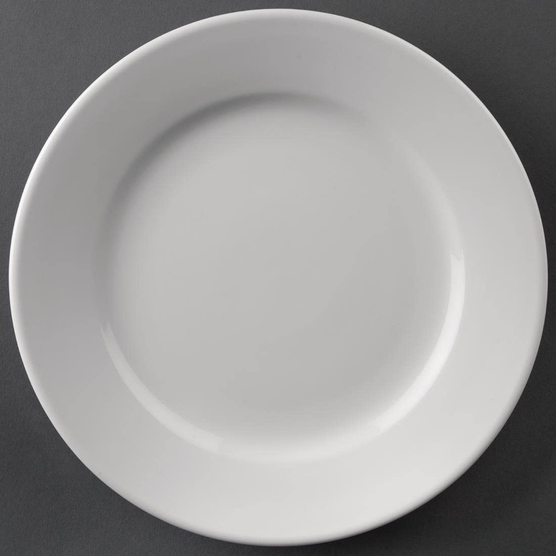 Olympia CC206 Athena Hotelware Wide Rimmed Plate - 165mm 6 1/2" (Box 12), White