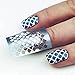 24 Sheets New Nail Hollow Irregular Grid Stencil Reusable Manicure Stickers
