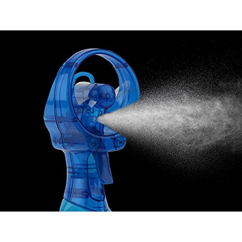 O2COOL FML0001 Deluxe Handheld Battery Operated Misting Fan, Light Blue