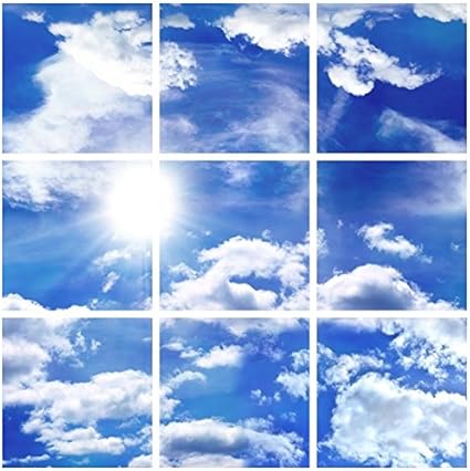 Amazon Com Udecor Big Blue Sky Ceiling Tiles 9 Piece Set